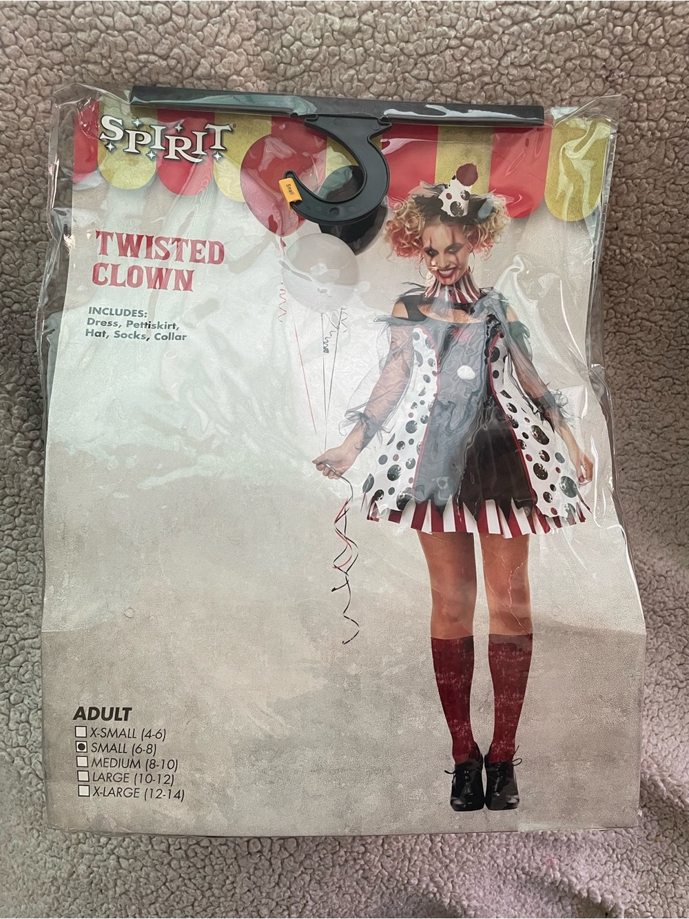 Spirit Twisted Clown Costume - White, Black & Red